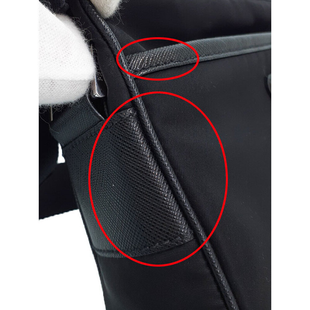 Prada Tessuto Crossbody messenger bag saffiano Leather Nero Black - Picture 4 of 9